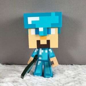 Mojang Notch Minecraft Diamond Level Steve 6" Collector's Action Figure